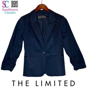 The Limited Navy Blazer. 97% cotton. 3% spandex. Size Extra Small.